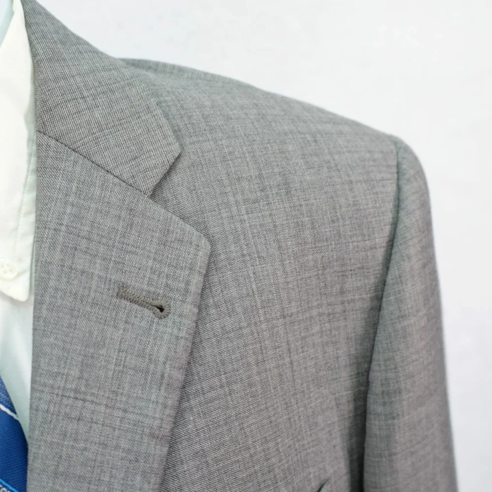 Joseph Abboud Tellegno 1900 Super 120s Wool Gray Sharksin Wool Blazer -40L Slim-
